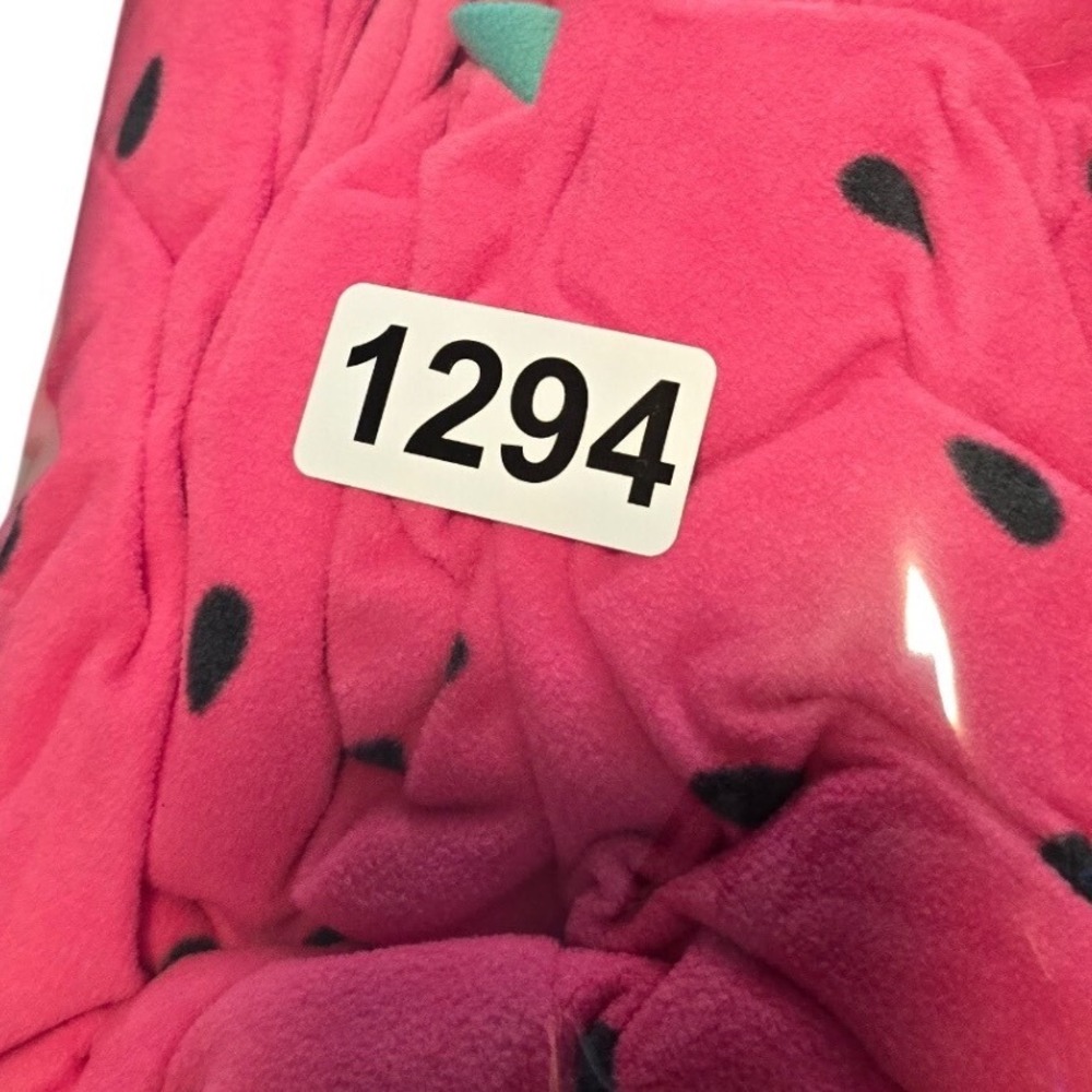 Carters Watermelon Halloween Costume‎ 3pc Set Fleece Vest Shirt Tights Pink 6-9M - Picture 10 of 10